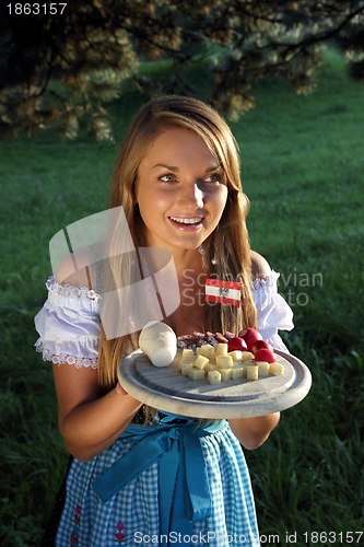 Image of Austrian Woman with typical snack