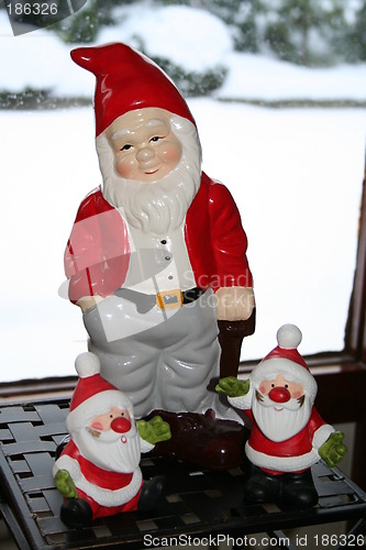 Image of Father Christmas with two children