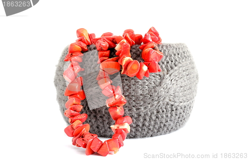 Image of bracelet and coral beads