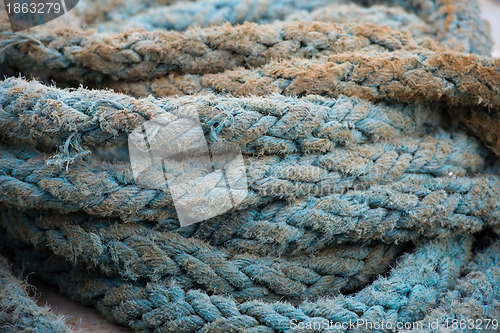 Image of Coils of blue rope