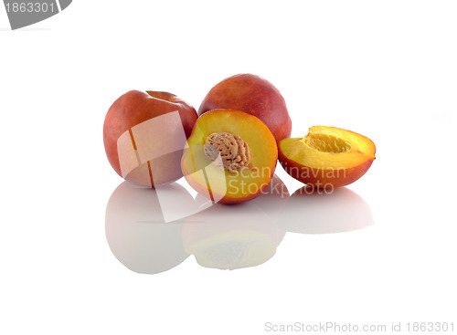 Image of Natural peach fruits collection