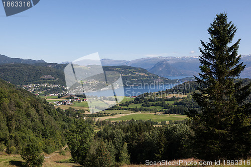 Image of Overview of Øystese, Hardanger, Norway