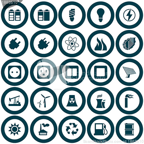 Image of Power and energy icon set