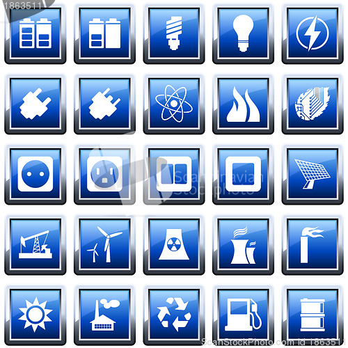 Image of Power and energy icon set