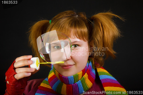 Image of girl with soap bubbles