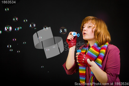 Image of girl with soap bubbles