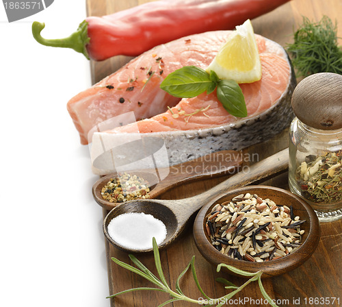 Image of Slice Of Salmon And Wild Rice