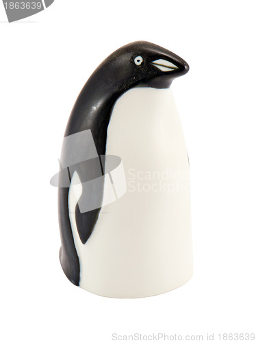 Image of Penguin figurine home decor isolated on a white 