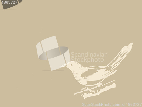 Image of bird on brown background