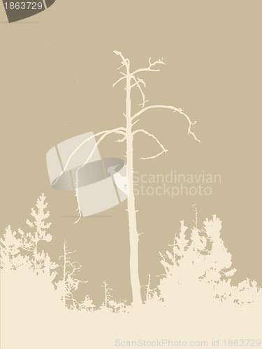 Image of wood silhouette on brown background