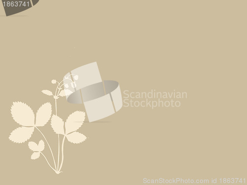 Image of strawberries silhouette on brown background