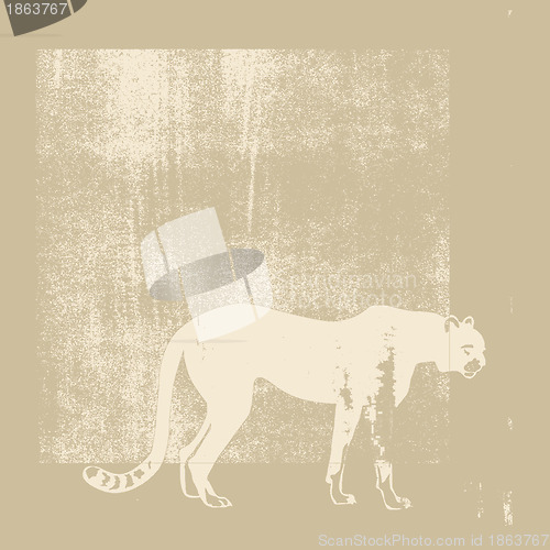 Image of cheeta silhouette on brown background