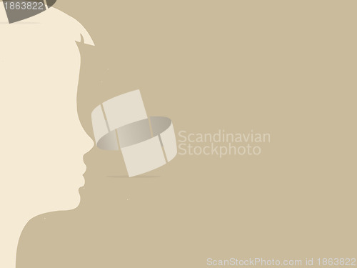 Image of head silhouette on brown background