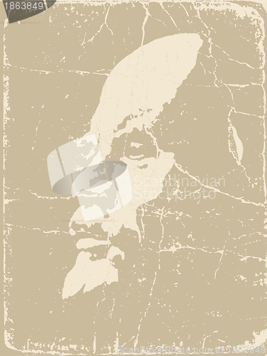 Image of Lenin silhouette on brown background