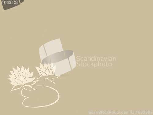 Image of lily silhouette on brown background