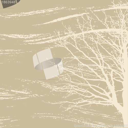 Image of tree silhouette on brown background