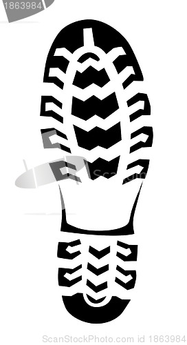 Image of boot trace on white background