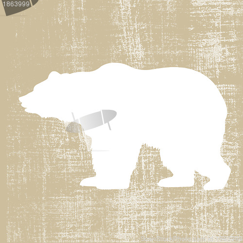 Image of bear silhouette on brown background