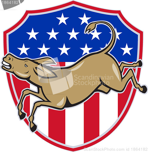 Image of Democrat Donkey Mascot American Flag