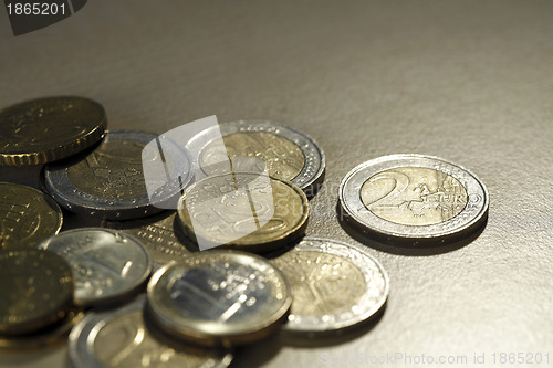 Image of Close up photo of coins
