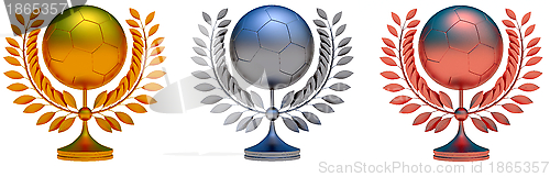 Image of Collection of soccer ball prizes