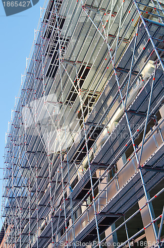 Image of scaffolding building under construction