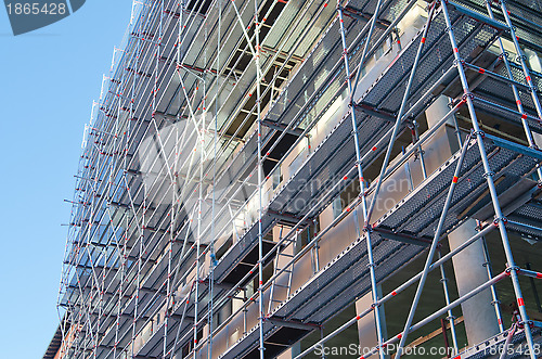 Image of scaffolding building under construction