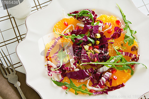 Image of Orange with Radicchio and Pomegranate salad