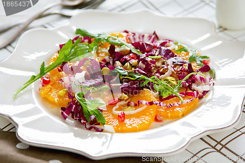 Image of Orange with Radicchio and Pomegranate salad