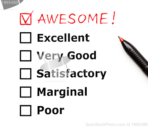 Image of Awesome customer evaluation form