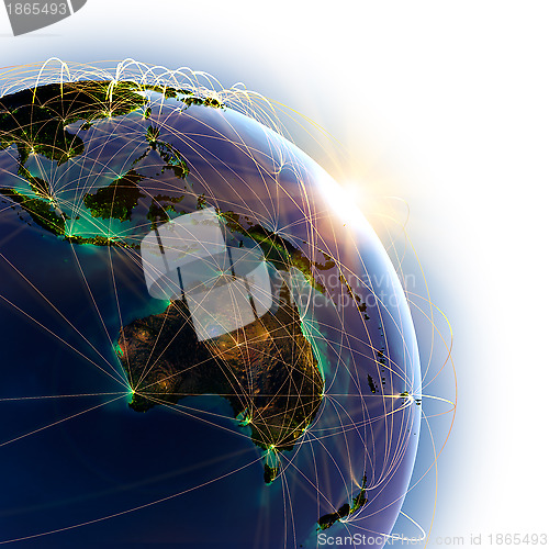 Image of Main air routes in Australia and Oceania