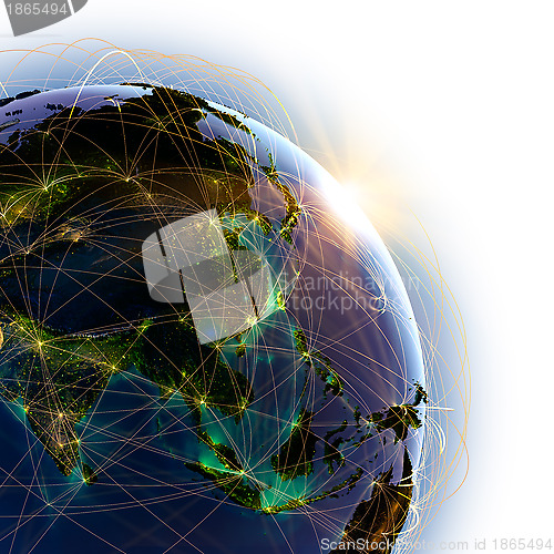 Image of Main air routes in Asia