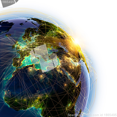 Image of Main air routes in Europe