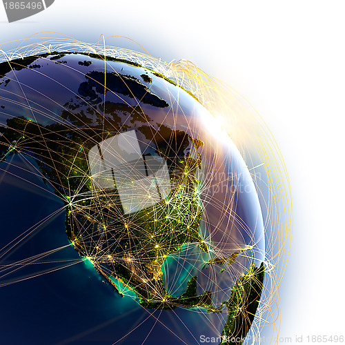 Image of Main air routes in North America