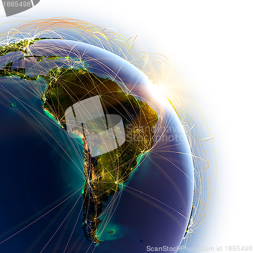Image of Main air routes in South America