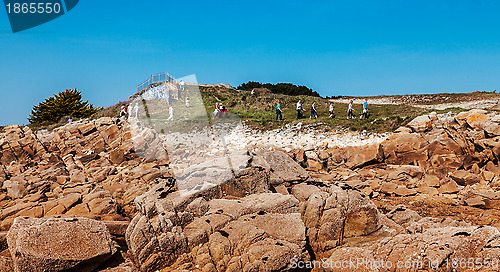 Image of Tourists Walking in Britanny 