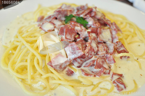 Image of Spaghetti Carbonara and Beef Bacon