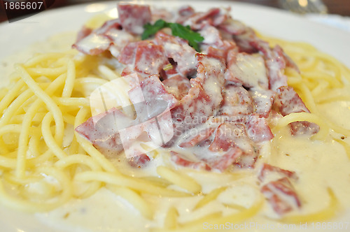 Image of Spaghetti Carbonara and Beef Bacon