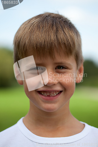 Image of Portrait of a smiling young boy