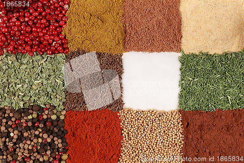 Image of Colorful Spices forming a background