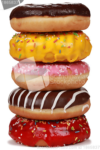 Image of Collection of many colorful donuts