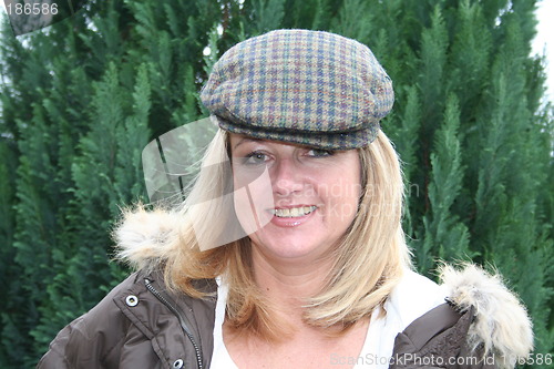 Image of Smiling girl in tuff cap