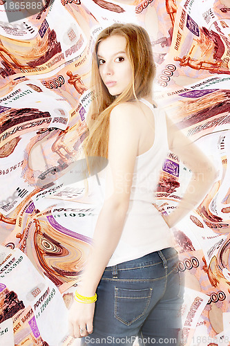 Image of girl and money