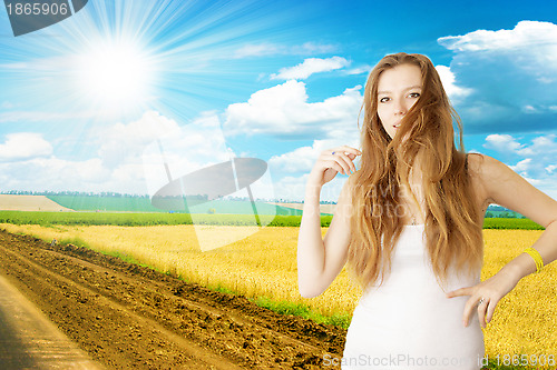 Image of girl and meadow