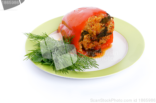 Image of Homemade Stuffed Red Bell Pepper 