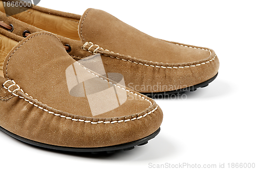 Image of Details of Chamois Leather Men's Shoes