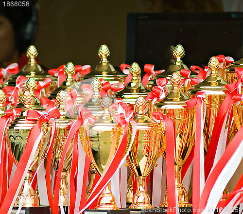 Image of Trophies at a sports event