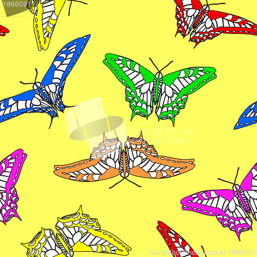 Image of Butterfly seamless pattern . Vector illustration.