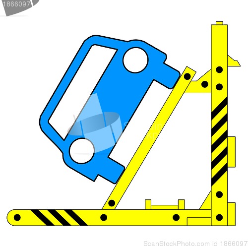 Image of Device for lifting a car repair. Vector illustration.