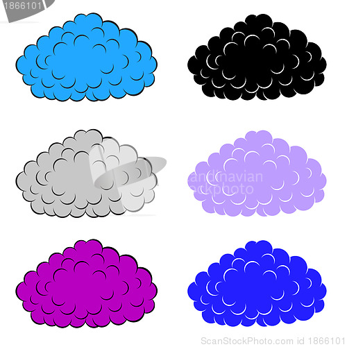 Image of Set of  colorful clouds